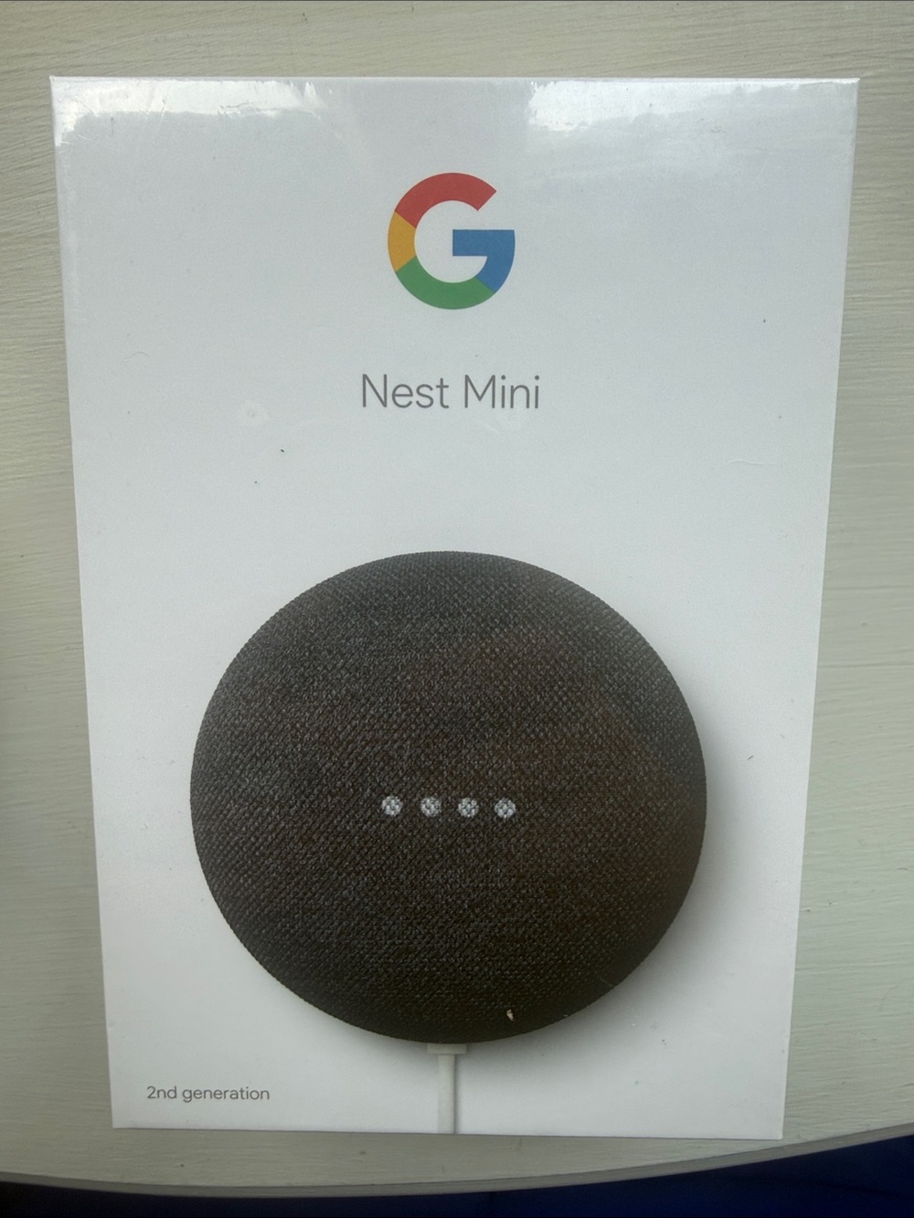 Google Nest Mini - Charcoal/Black Fabric Smart Speaker. New in wrapped box